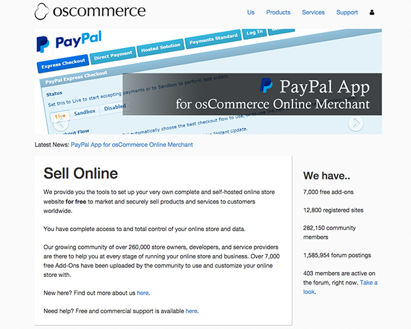 site ecommerce osCommerce